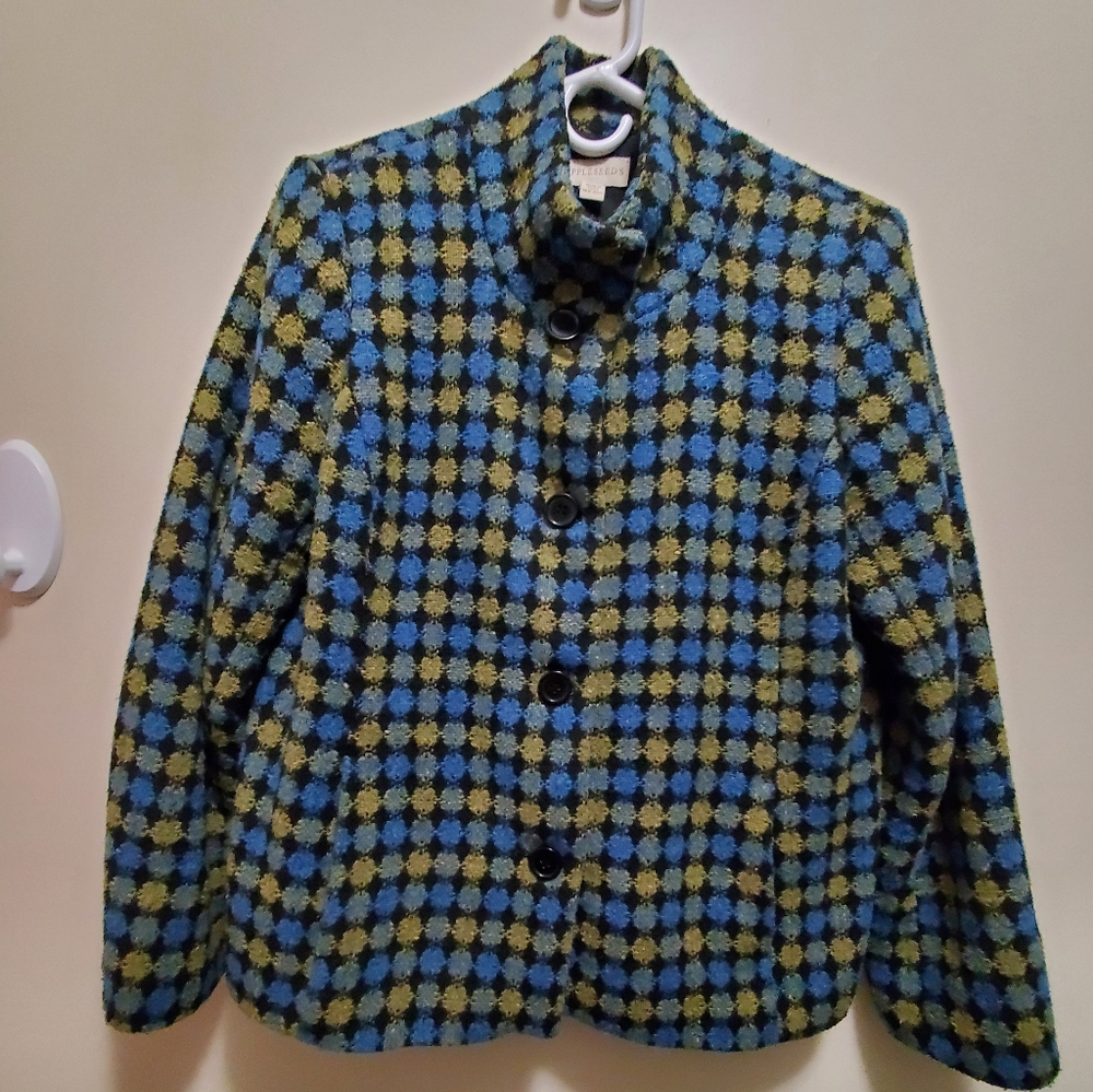 Appleseeds vintage lined Blue and Yellow Women's Jacket